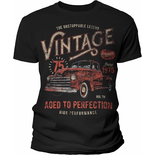 50th Birthday Gift Shirt For Men - Vintage 1975 Aged To Perfection Vintage Truck Design, Customizable