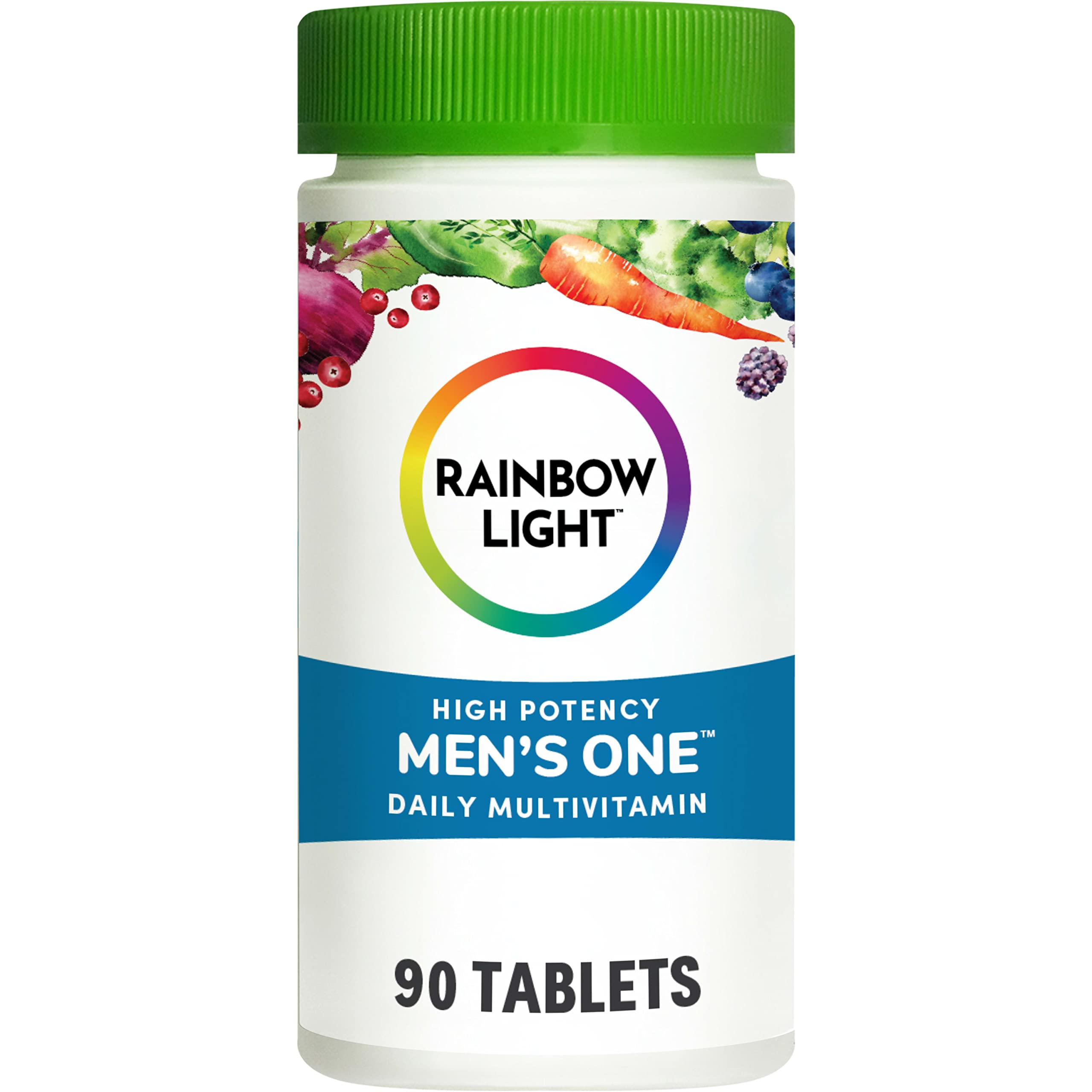 Rainbow Light Mens One Multivitamin, Men's Daily Multivitamin Provides High-Potency Immune Support, With Vitamin C, Vitamin D and Zinc, Vegetarian, 90 Count