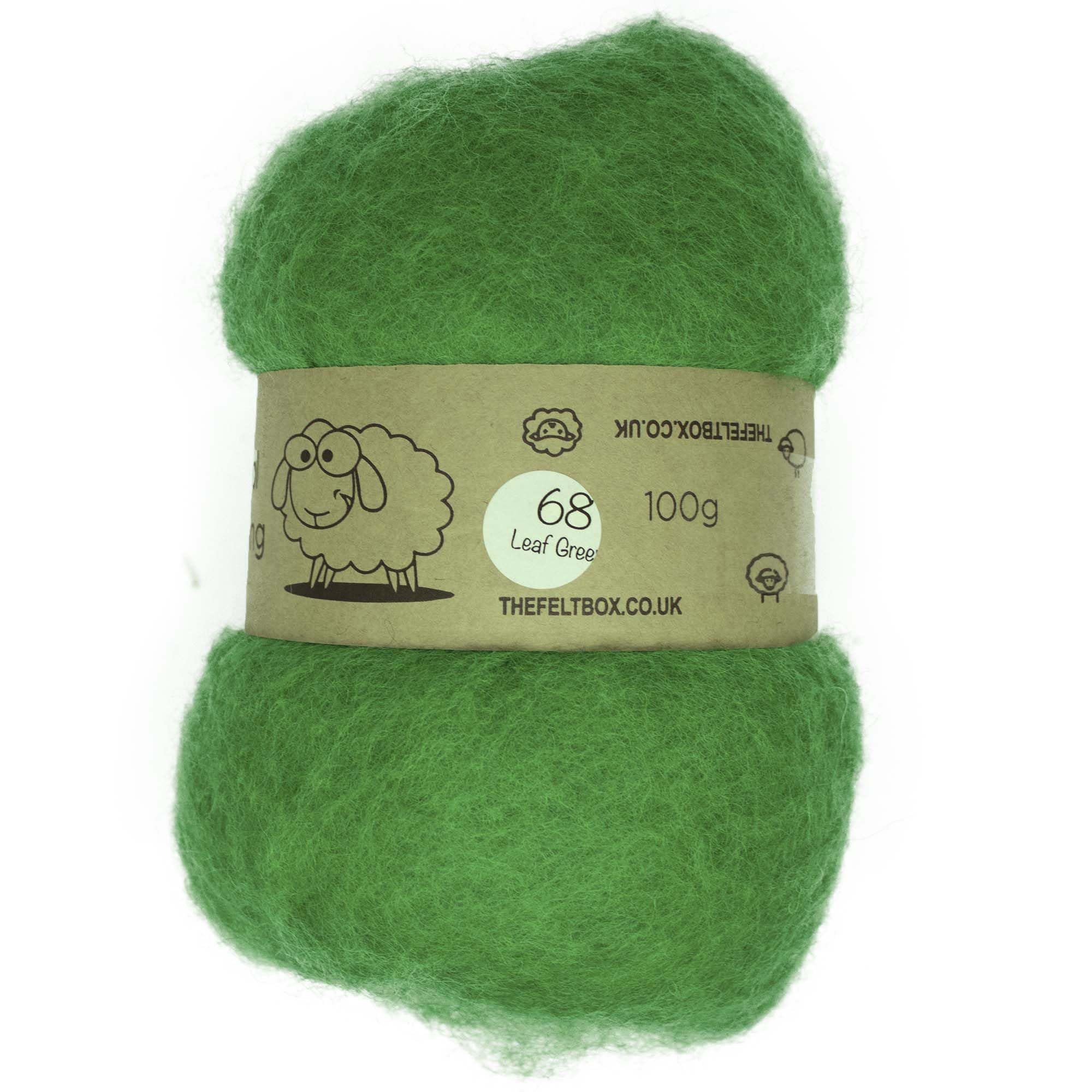 Carded Wool Batt – Leaf Green #68 – 100g (3.5oz) for Needle & Wet Felting – The Felt Box