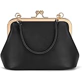 CATSEA Mini Women's Kiss Lock Crossbody Bag PU Small Top Hand Handbags Kiss Clasp Crossbody Purses Evening Clutch