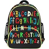 PATTERNFUL Kids Backpack for Boys Girls - Toddler Bag Kindergarten School Bag Preschool Nursery Travel Small Bookbag with Chest Strap(Alphabet)