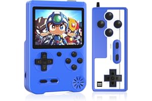 Leingee Mini Handheld FC Game Console, 3.0 Inch LED Display Support Playing on TV, with Rechargeable Battery and Portable Arcade - Ideal Festival & Birthday Gift for Kids (Blue)