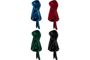 4 Pieces Men's Velvet Durag with Long Tail Soft Durag Headwraps for 360 Waves