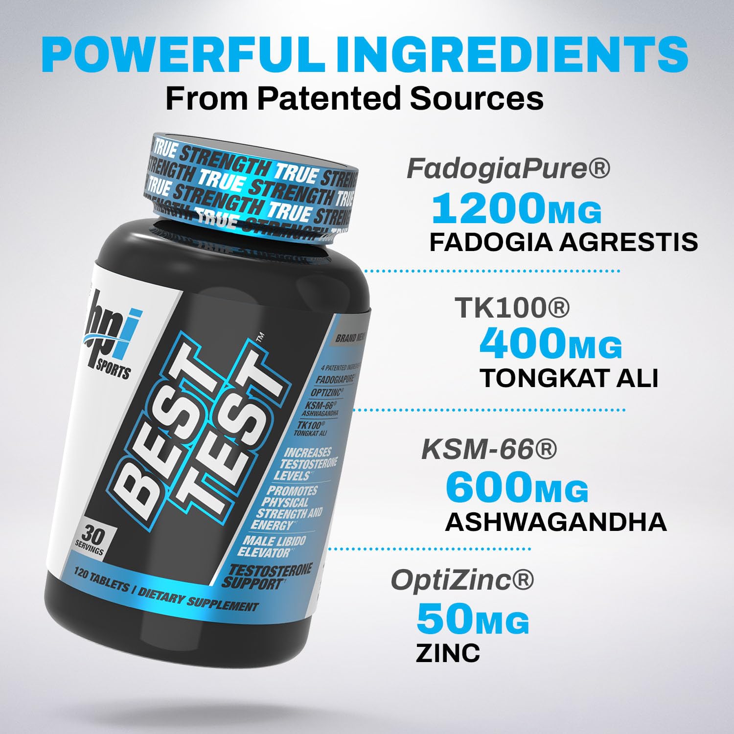 BPI Sports Best Test - Testosterone Booster for Men - Muscle Recovery & Metabolism Support, Natural Testosterone Supplement for Men, Improves Stamina, Energy & Performance - 30 Servings