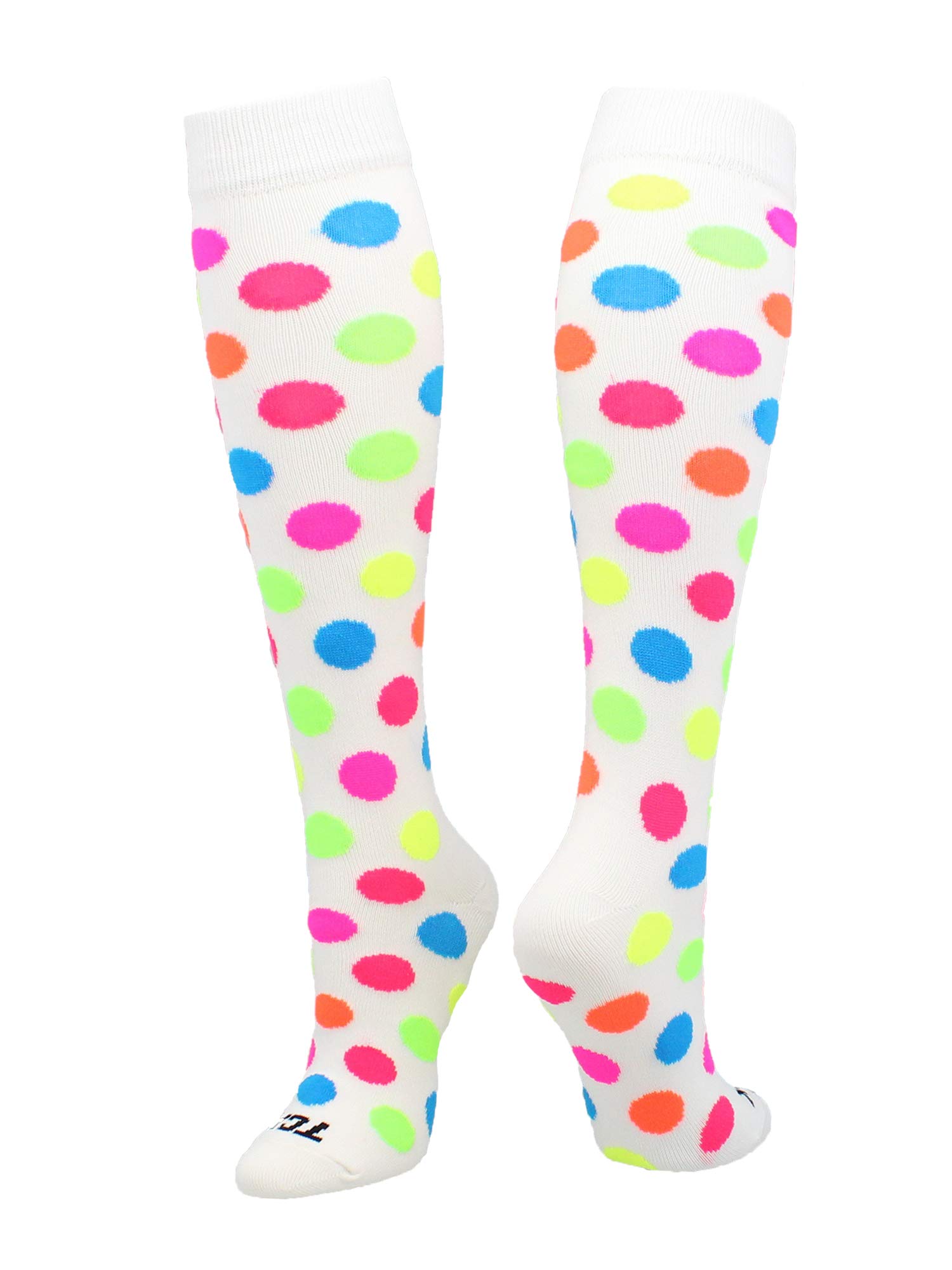 Crazy Socks Blanco con Lunares Neón (Blanco, Mediano)