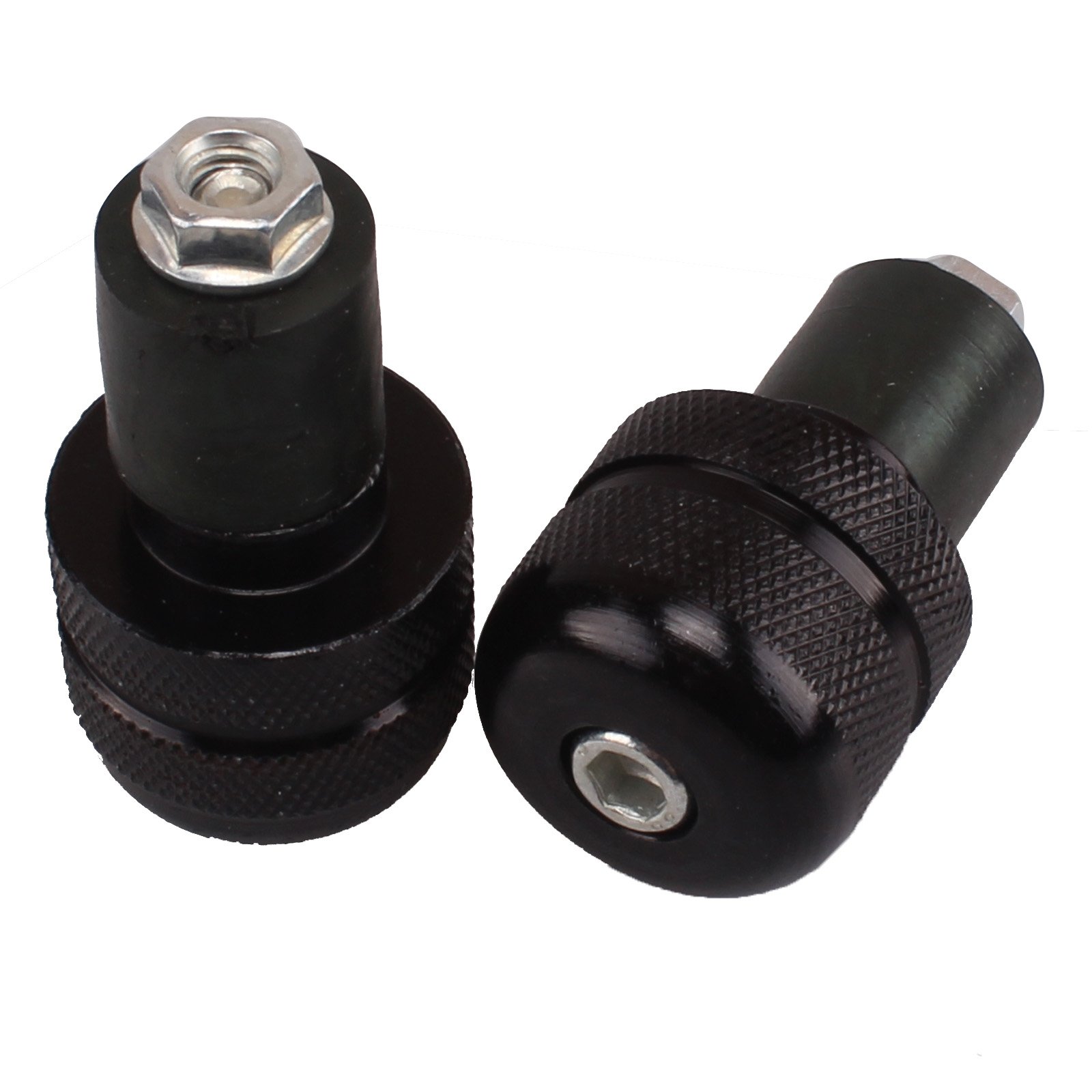 Heart Horse Motorbike Grips End Cap, 2x 7/8" 22 mm Motorcycle Handlebar End Caps, CNC Aluminum Motorbike Bar End Plug Anti Vibration Motorcycle Grips Plug Caps for Yamaha ATV Offroad (Black)