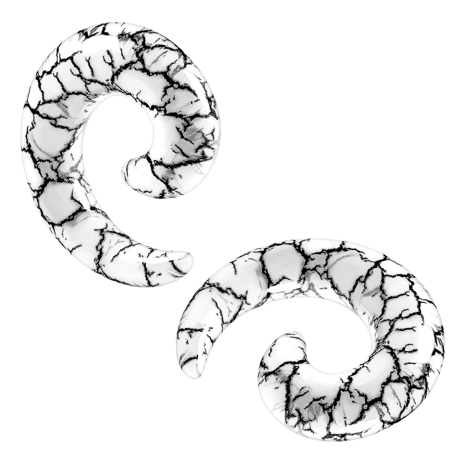 2 x Spiral Spiral Spiral Acrylic Ear Stretcher Piercing Jewelry, Acrylic, Metal, N/A