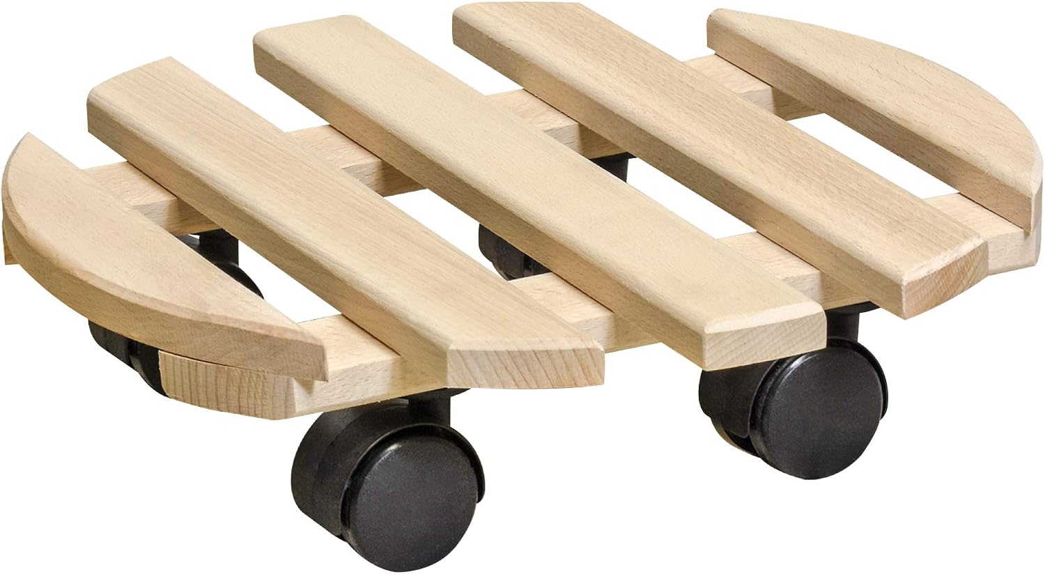 WAGNER Plant trolley PALETTI diameter 30 x 8 cm I Flower trolley for indoor use I Container trolley made of FSC®-certificated solid beech wood