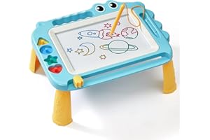 SGILE Toys for Kids, Magnetic Drawing Board for Early Learning, Color Erasable Doodle Writing Pad Gift for Baby Girls Boys, Painting Sketch Pad with Four Stamps for 3 4 5 Year Old Toddlers, Blue