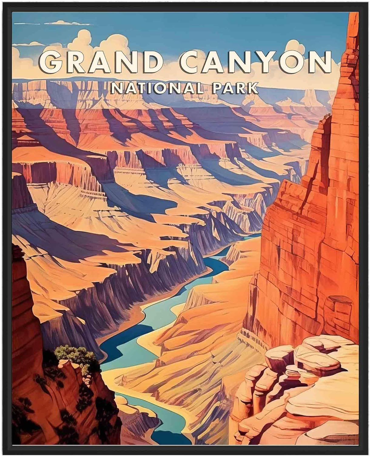 Wall Décor - Grand Canyon National Park Poster Art Print Retro Mountain Lake Wall Art Poster Vintage Decor Nature Landscape Picture For Bedroom Office Home (Grand Canyon, 11x14 inches (Unframed))