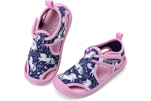 STQ Boys Girls Water Shoes Quick-Dry Slip on Beach Swim Pool Sandals(Toddler/Little Kid)