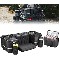 KEMIMOTO ATV Bag, 74L Large, ATV Cargo Bags with Insulated Part, Waterproof 4 Wheeler Storage Rear Rack Seat Luggage Universa