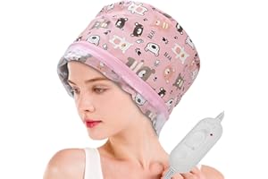 Tiiyee Hair Steamer Thermal Heat Cap, Heating Cap for Deep Conditioning Scalp Treatment Spa Hot Head Care Tool Portable 3 Gears Temperature Control Protection Detachable Electric for Home Salon Use