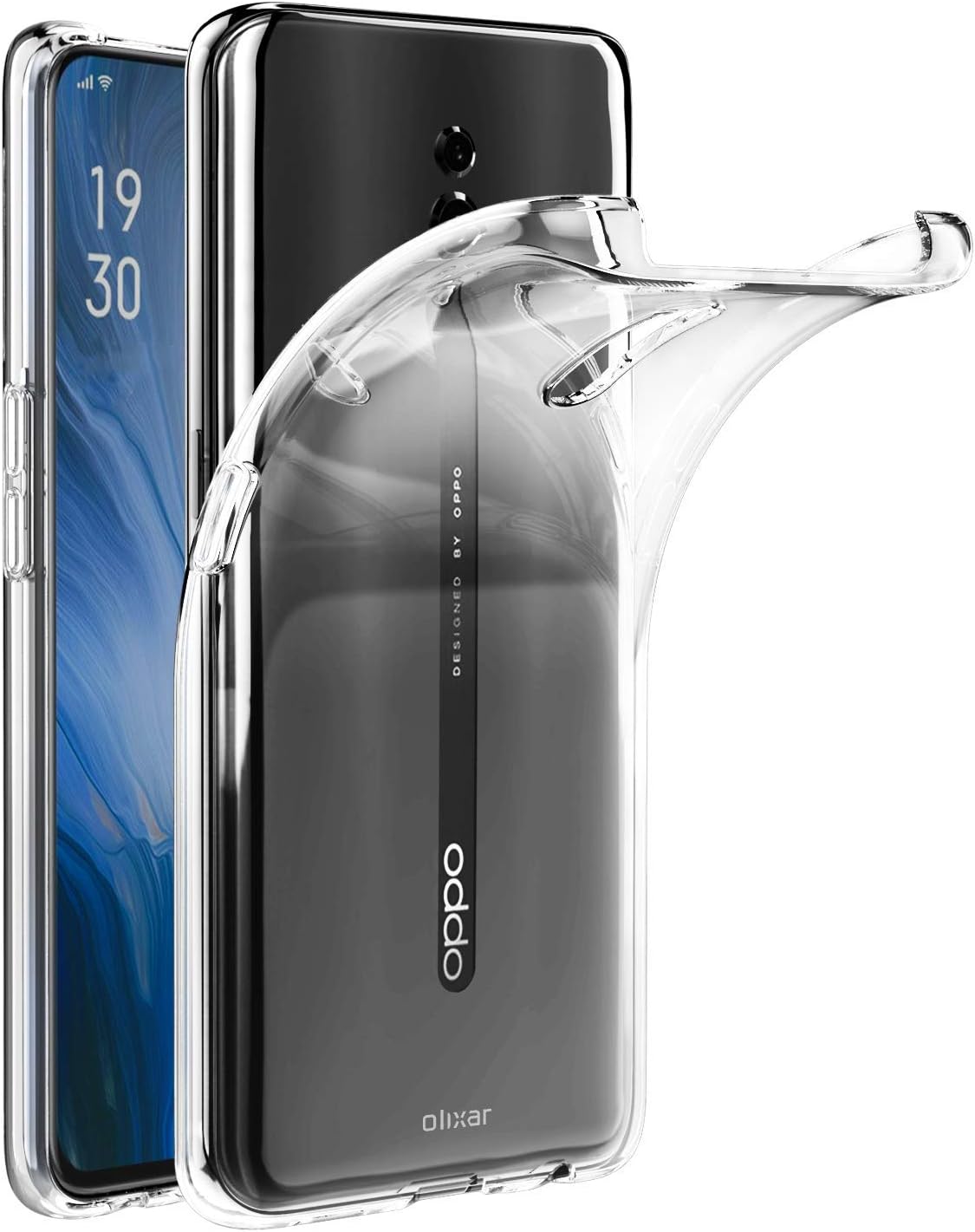Olixar for Oppo Reno Clear Case - Silicone Gel TPU Flexible - Ultra Thin - Slim Protection - Wireless Charging Compatible - Shockproof Phone Cover - Crystal Clear