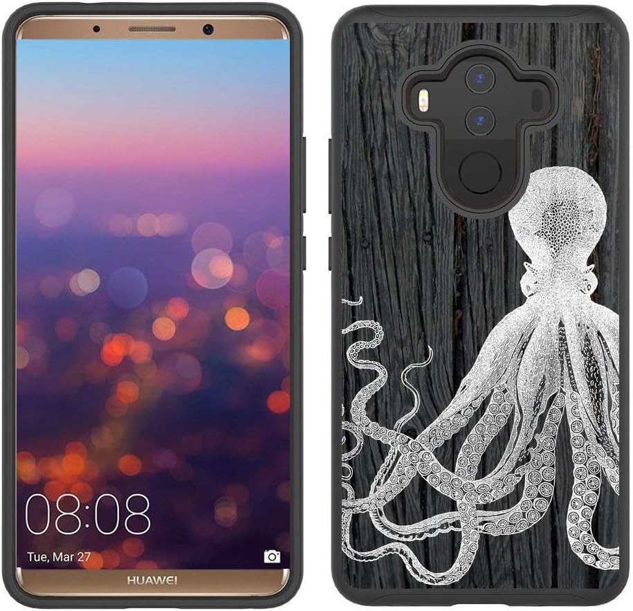 Corpcase - Hybrid Case for Huawei Mate 10 Pro - Octopus On Dark Wood/Unique Case with Great Protection