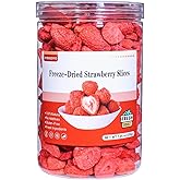 Freeze Dried Strawberries Slices 7.05oz,Natural Sweet &amp; Crispy,No Additives | Freeze-Dried Fruits Snacks,Dessert Topping,Dry Strawberries,Yummy Dehydrated Strawberries for Yogurt,Smoothies,and Baking