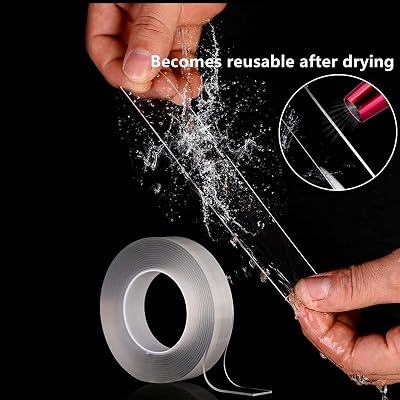 Buy Warm Beix Nano Double Sided Tape Heavy Duty 2 Rolls 19 68 Ft Transparent Traceless Strong Sticky Mounting Tape Removable Washable Magic Clear Gel Grip Adhesive Tape For Walls Crafts Carpet Online