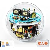 DOLIVE Transparent Spherical Robot Building Block Set for Kids Aged 8-12 | STEM Programmable Robotic Kit, 2.4G RC Robot with 17 LED Expression Displays &amp; 7 Cyberpunk Lights, Gift for Boys Girls