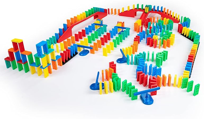 Amazon Bulk Dominoes キネティックドミノキット 331個 ドミノセット Stem Steam 小型おもちゃ ファミリーゲーム 子供のおもちゃ ゲーム 建物 トッピングチェーン リアクションセット 立体パズル おもちゃ