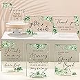 6 Pcs Acrylic Wedding Reception Signs Clear Table Decoration Signs with Holder Rustic Wedding Signs for Wedding Ceremony Reception (Elegant Style)
