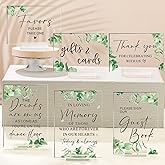 Weysat 6 Pcs Clear Acrylic Wedding Signs for Reception and Ceremony 5'' x 7'' Wedding Signage with Stand in Loving Memory Table Decorations Cards and Gifts Guestbook Reserved Table Sign(Elegant Style)