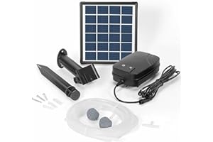 Biling Solar Pond Aerator with Battery Backup, 3 Modes Solar Powered Air Pump with Pond Bubble Regulator for Outdoor Fish Pond Stock Tank Aquarium Hydroponics