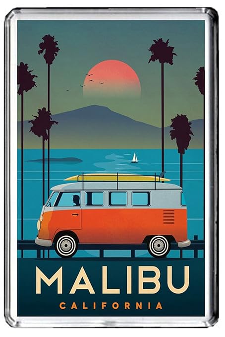 B438 MALIBU CALIFORNIA USA FRIDGE MAGNET USA VINTAGE TRAVEL PHOTO ...
