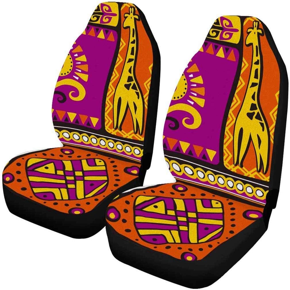 African Art Tribal Print Car Seat Cover Front Seats Only Full Set of 2, Bucket Seat Protector Car Seat Cushions for Car, SUV, Truck or Van