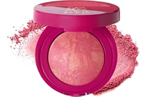 LAURA GELLER NEW YORK Holiday 2025 Limited Edition Baked Blush-n-Brighten Marbleized Blush - Skyline Sunset - Pink Color for Cheeks (01 Skyline Sunset)