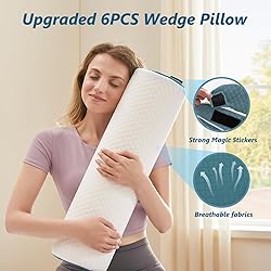 Longering 6PCS Orthopedic Bed Wedge Pillow Set for