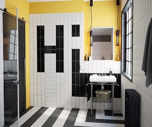 Weisse Metro Fliesen London Mit Facette Glanzende Metro Wandfliesen Ideal Fur Kuche Oder Bad Masse Der Metro Kacheln 7 5 X 30 Cm 0 5m 22 Fliesen Amazon De Baumarkt