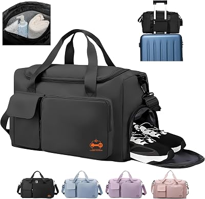 Carry Fitness Sports Gym Bag Duffle with Shoes Compartment 37L Black