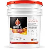Republic Oil Fortress EP0 Lithium Multi-Purpose Industrial Grease Pail 35 lb &ndash; Extreme Pressure Heavy Duty Grease for Construction, Agriculture, Crusher, Shaker &amp; Classifier Bearings Made in USA