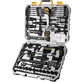 DEKOPRO 218-Piece General Household Hand Tool kit, Professional Auto Repair Tool Set for Homeowner, General Household Hand Tool Set with Plier, Screwdriver Set, Socket Set, with Portable Storage Case