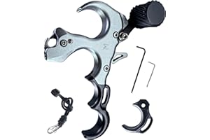xxiaojun Compound Bow Aid Releaser with Wrist Straps and Adjustment Tool,Archery Release Aids with 3&4 Thumb Release Adjustable,Aluminum Alloy Aids.for Left and Right Handers.
