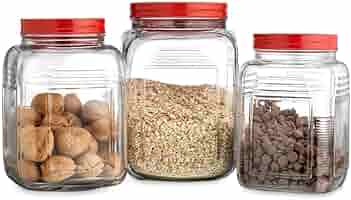 glass jars for flour and sugar