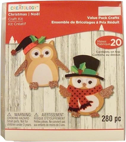 Download Amazon Com Creatology Christmas Activity Kit Makes 20 Holiday Owls 10 Each Character 280 Pieces Toys Games PSD Mockup Templates