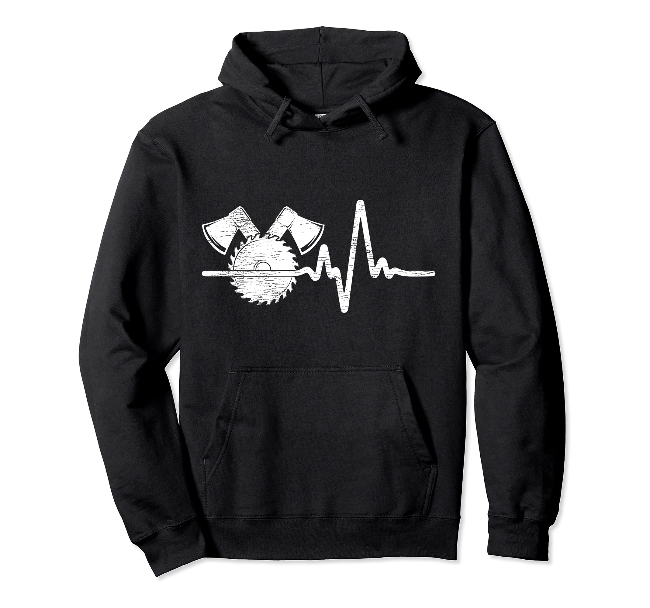 Funny Carpenter Woodworking Saw Heartbeat Pullover Hoodie