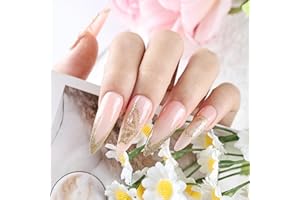 JODSONE Glitter Gold Swirl Nail Art Liner Gel Polish,10ml Classic Color 3D Nail Art Pens Effect Nail Print Design with Thin Brush for French Tips Manicure Painting DIY at Home - LX01