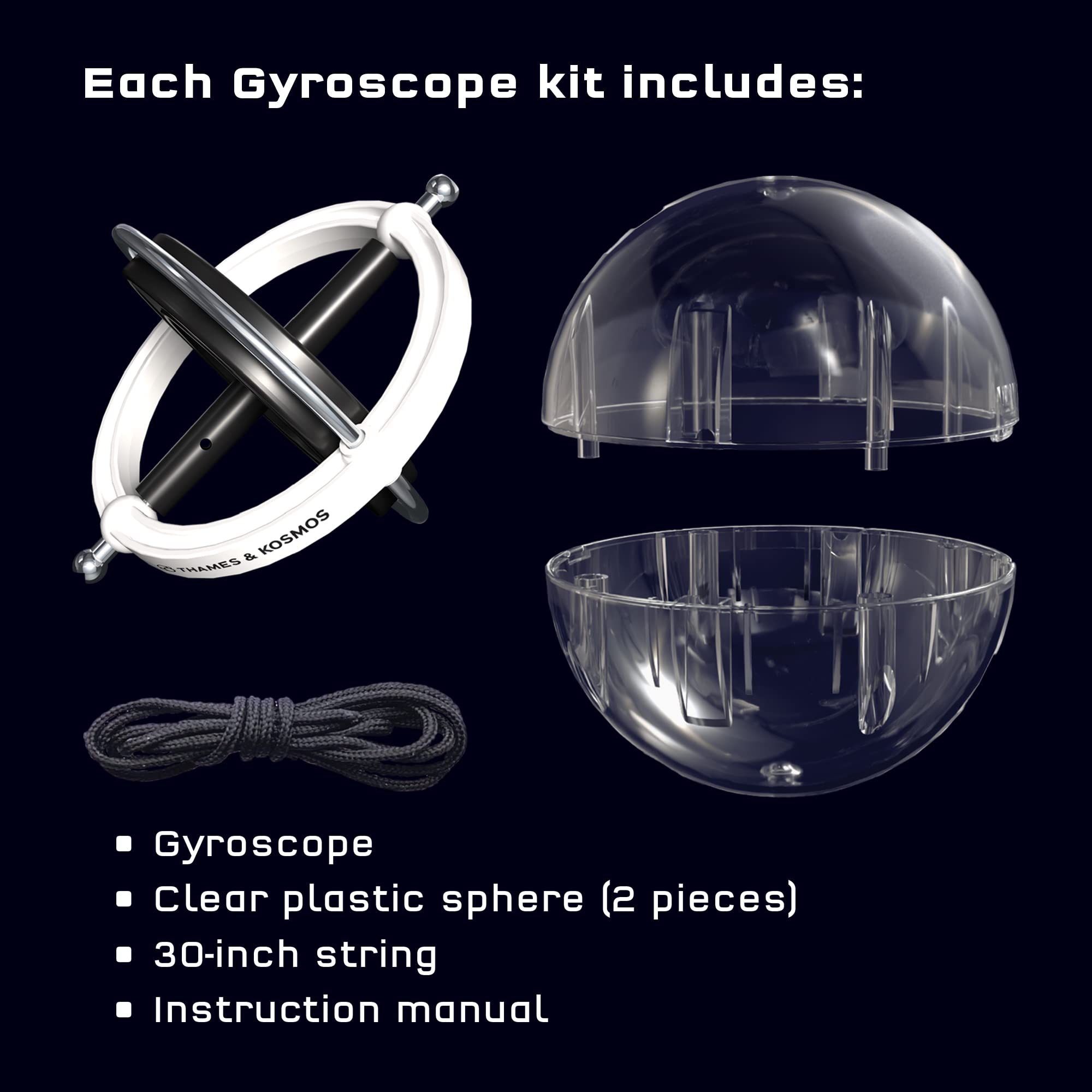 Thames & Kosmos Gyroscope | Perfectly Balanced & Precision Tested | Essential STEM Tool | Classic Scientific Device | Experiments in Physics, Forces & Gravity | Nostalgic Spinning Science Toy
