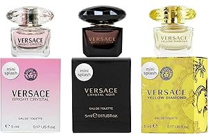 Versace Perfume for Women Variety 3-Piece Mini Gift Set – Yellow Diamond, Crystal Noir, Bright Crystal