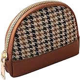 Ladies' wallet, zipper-style storage bag, small yet portable large-capacity bag, can hold headphones, cash, coins, credit cards (Brown)