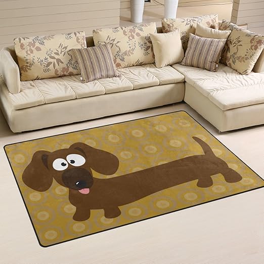 Amazon Com Deyya Dachshund Hot Dog Memory Foam Area Rug Modern
