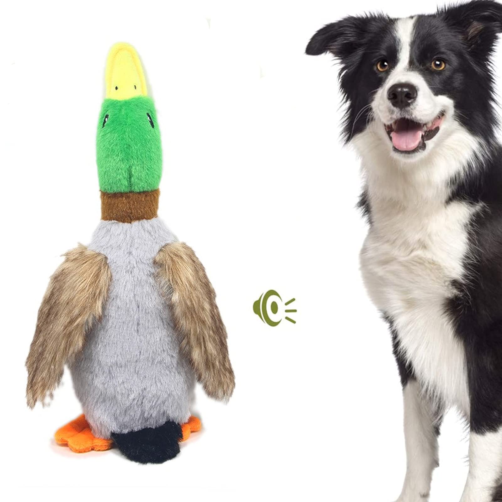Yunmoxiao Dog Squeaky Toys, Quacking Mallard Duck Pet Dog Toy, Squeaky Dog Toy, Plush Puppy Dog Chew Toy Suitable for Small Medium Dogs