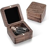 SOITIS Wooden Box for Ashes - Small Glass Urn for Human Ashes Keepsake, Mini Urns for Ashes Cremation Holder, Funeral Keepsake for Women Men - Black Wings Urn