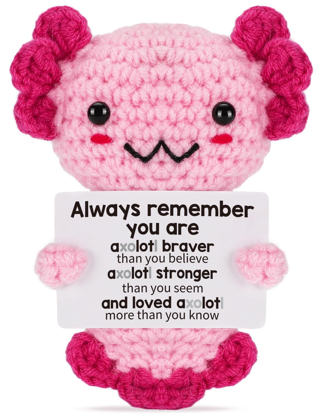 Positive Axolotl Häkelfigur – Süße Handarbeit Als Deko Oder Geschenk
