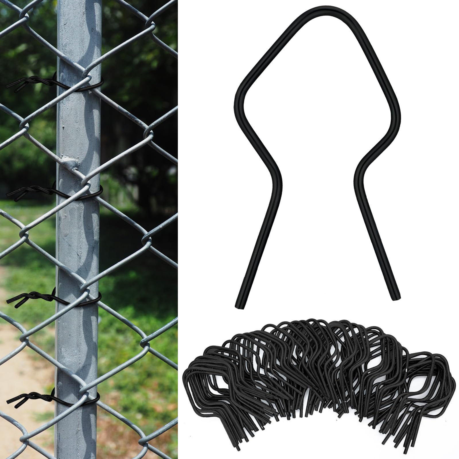 Hicarer 200 Pcs T Post Clips Metal Wire Fence Clips