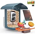 birdsnap® PAV- Smart Bird Feeder with Camera Solar Powered, 64GB Card & 2K HD Record Video Bird Camera Live with 5 DIY Add-ons, AI Identify Auto Capture, Ideal Gift for Birds Lover