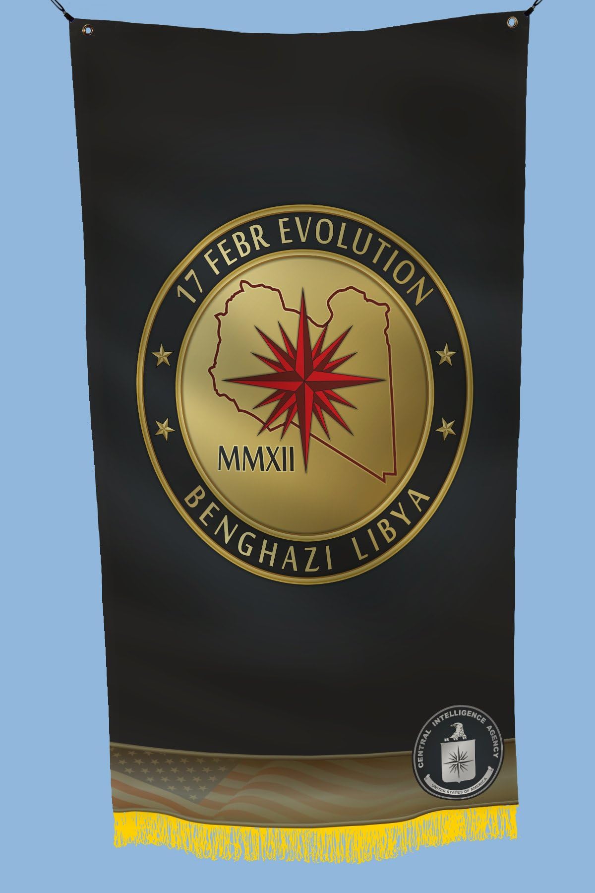 Apedes CIA GRS Global Response Staff 17 February Revolution Benghazi Libya 2012 Garage Hangar Basement Flag 2x3 Feet