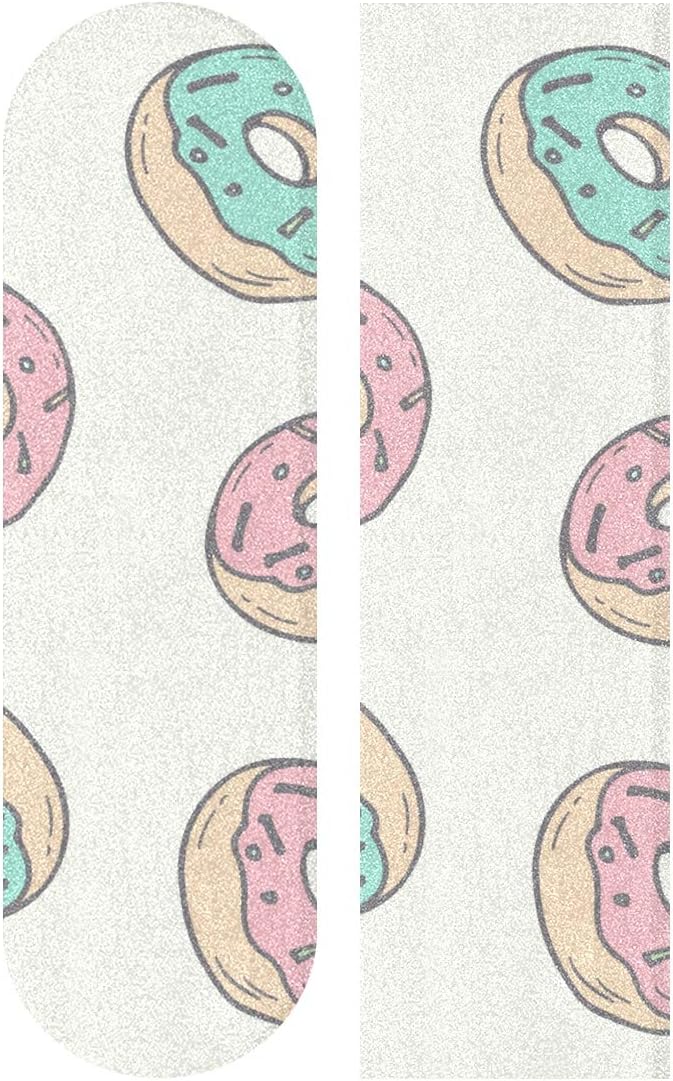 Donuts Snack Dessert Cookies Skateboard Grip Tape Sheet Sport Outdoor Longboard Griptape Bubble Free Anti-Slip 33"X 9" Tape